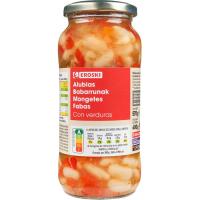 Alubias con verduras EROSKI, frasco 400 g 