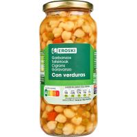 Garbanzos con verduras EROSKI, frasco 400 g 