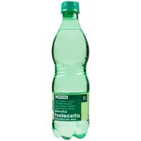 Agua mineral natural con gas EROSKI, botella 50 cl