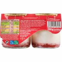 Yogur sabor fresa EROSKI, pack 2x125 g