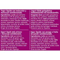 Yogur líquido sabor melocotón-maracuyá EROSKI, botella 1 litro