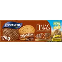 Galleta Digestive Finas de chocolate-leche FONTANEDA, caja 170 g