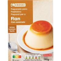 Flan con caramelo EROSKI, caja 190 g