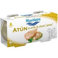 Atún en aceite de girasol MARIÑEIRA, pack 2x80 g