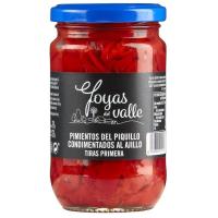Pimiento piquillo 1ª tiras con ajo JOYAS DEL VALLE, frasco 220 g