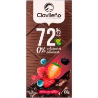 Chocolate negro 70% s/ azúcar f. bosque CLAVILEÑO, tableta 100 g