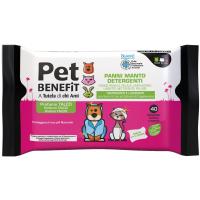 Toallitas higiene pelaje brillante PET BENEFIT, paquete 40 uds