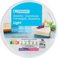 Quesitos light EROSKI, 16 porciones, caja 250 g