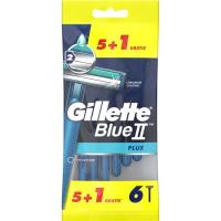 Maquinilla desechable GILLETTE Blue II Plus, pack  5+1 uds.