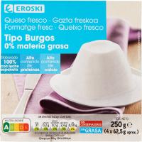 Queso fresco 0% EROSKI, pack 4x62,5 g