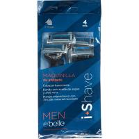 Maquinilla afeitado 3 hojas MEN BY BELLE, paquete 4 uds