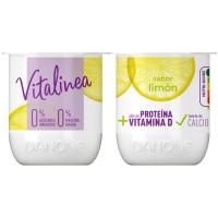 Yogur desnatado sabor limón DANONE VITALINEA, pack 4x120 g