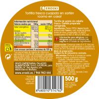 Tortilla fresca sin cebolla EROSKI, 1 ud., 500 g