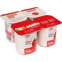 Yogur sabor fresa EROSKI basic, pack 4x125 g