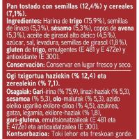 Pan tostado multicereal EROSKI, 30, rebanadas, paquete 270 g