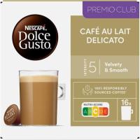 Café delicato con leche intensidad 5 DOLCE GUSTO, caja 16 uds