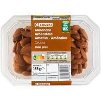 Almendra cruda con piel EROSKI, tarrina 185 g