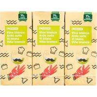 Vino de mesa blanco mini brick EROSKI, pack 3x187 ml