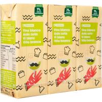 Vino de mesa blanco mini brick EROSKI, pack 3x187 ml