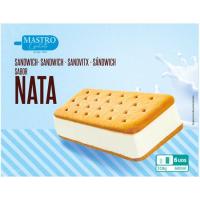 Sandwich de nata MASTRO GELATO, 6 uds., caja 600 ml