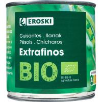 Guisante extrafino EROSKI BIO, lata 280 g