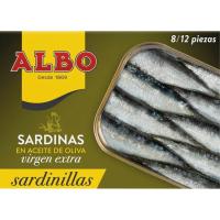 Sardinilla en aceite de oliva virgen ALBO, lata 107 g