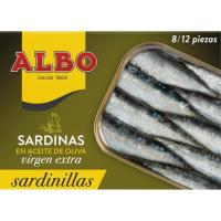 Sardinilla en aceite de oliva virgen extra ALBO, lata 107 g