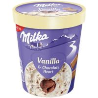 Helado de vainilla y chocolate MILKA, tarrina 480 ml