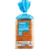 Pan con corteza 0% azúcar 100% integral EROSKI, paquete 460 g