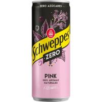 Tónica pink SCHWEPPES ZERO, lata 33 cl