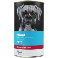 Alimento con buey para perro EROSKI, lata 1,23 kg
