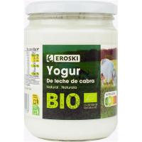 Yogur natural de leche de cabra EROSKI BIO, frasco 420 g
