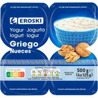 Yogur griego con nueces EROSKI, pack 4x125 g