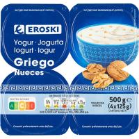 Yogur griego con nueces EROSKI, pack 4x125 g