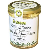 Filetes de atún claro en aceite de oliva FRISCOS, frasco 200 g