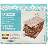Pan de centeno y sésamo EROSKI, paquete 250 g