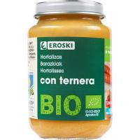 Tarrito de ternera con verduras EROSKI BIO, tarro 200 g