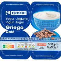 Yogur griego sabor café EROSKI, pack 4x125 g
