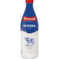 Leche entera PASCUAL, botella 1,5 litros