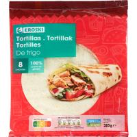 Tortillas de trigo EROSKI, paquete 320 g