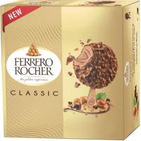 Helado bombón clásico FERRERO ROCHER, 4 uds, caja 211 g