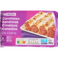 Canelones de carne EROSKI, bandeja 450 g