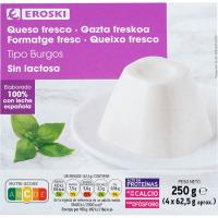 Queso de Burgos sin lactosa EROSKI, pack 4x62,5 g