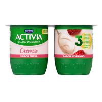 Cremoso de fresa ACTIVIA, pack 4x115 g