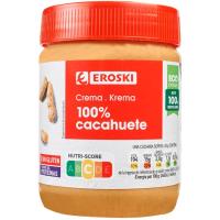 Crema de cacahuete EROSKI, bote 400 g