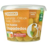 Aceitunas chupadedos EROSKI, tarrina 300 g