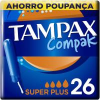 Tampones super plus TAMPAX, caja 26 uds