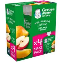 Bolsita de pera, manzana y plátano GERBER, pack 4x90 g