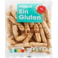 Palitos de pipas sin gluten EROSKI, bolsa 65 g