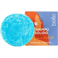 Champú sólido de naranaja y papaya hidratante BELLE, caja 50 g